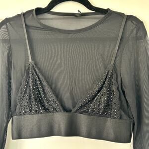 Urban Outfitters sheer bralette party crop top